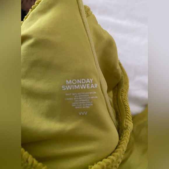 Monday Swimwear Sorrento Top VVV & Seychelles Bottom VV in Lemongrass - Picture 3 of 3